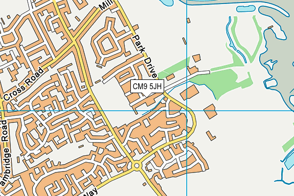 CM9 5JH map - OS VectorMap District (Ordnance Survey)