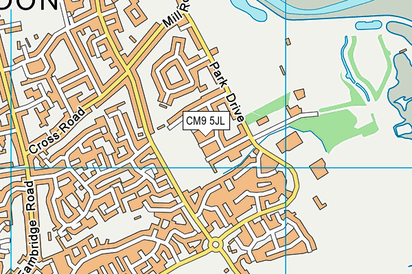 CM9 5JL map - OS VectorMap District (Ordnance Survey)