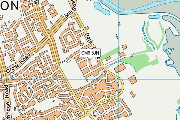 CM9 5JN map - OS VectorMap District (Ordnance Survey)