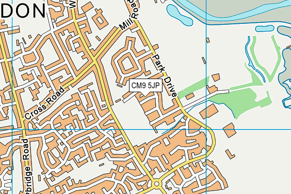 CM9 5JP map - OS VectorMap District (Ordnance Survey)