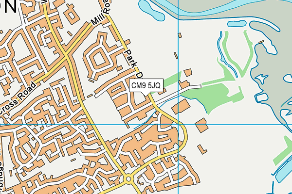 CM9 5JQ map - OS VectorMap District (Ordnance Survey)