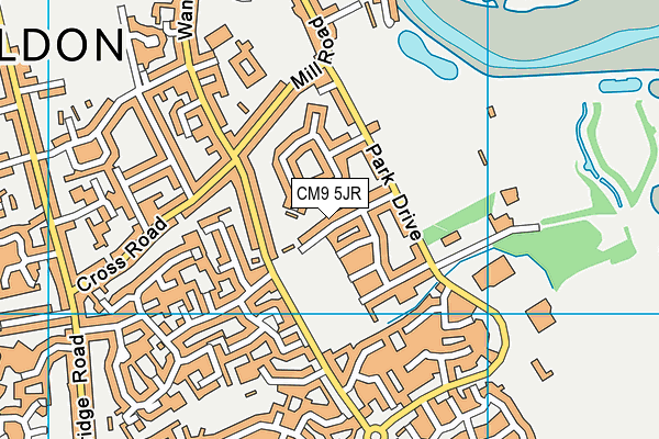 CM9 5JR map - OS VectorMap District (Ordnance Survey)