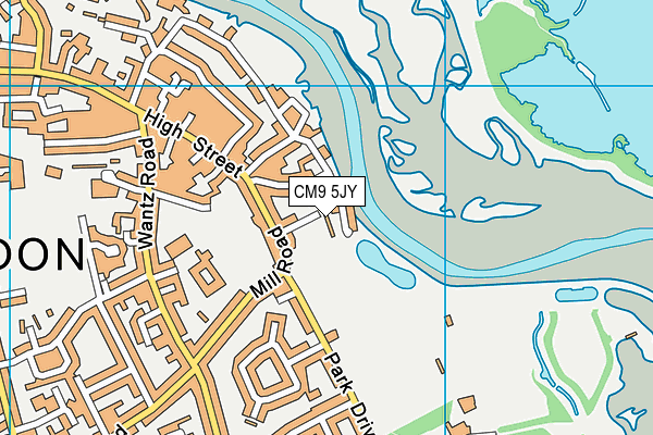 CM9 5JY map - OS VectorMap District (Ordnance Survey)