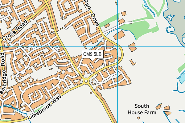 CM9 5LB map - OS VectorMap District (Ordnance Survey)