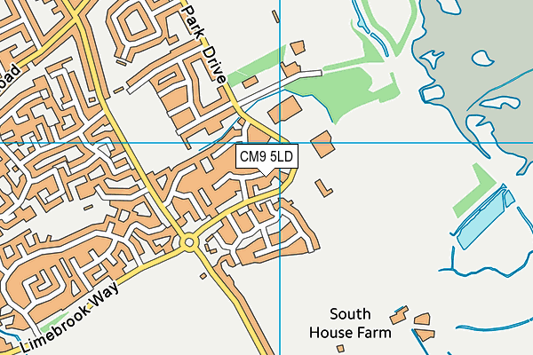 CM9 5LD map - OS VectorMap District (Ordnance Survey)