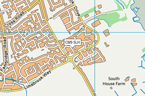 CM9 5LH map - OS VectorMap District (Ordnance Survey)