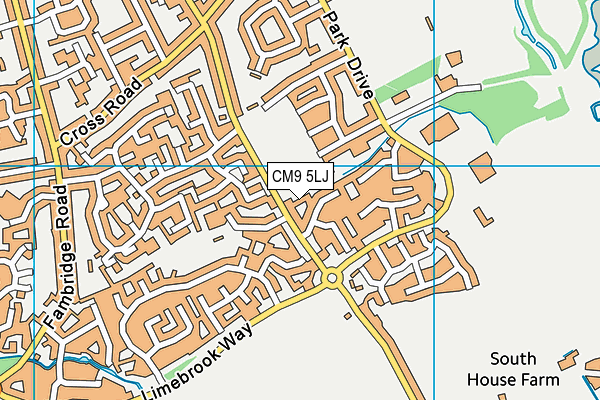 CM9 5LJ map - OS VectorMap District (Ordnance Survey)