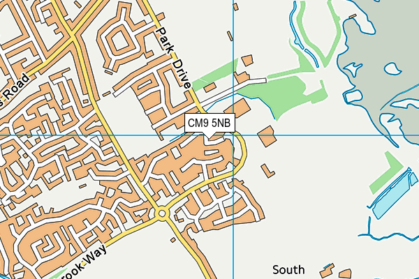 CM9 5NB map - OS VectorMap District (Ordnance Survey)