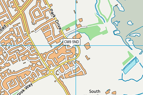 CM9 5ND map - OS VectorMap District (Ordnance Survey)