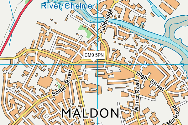 CM9 5PN map - OS VectorMap District (Ordnance Survey)
