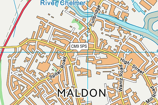 CM9 5PS map - OS VectorMap District (Ordnance Survey)