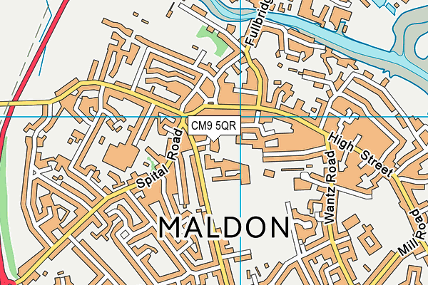CM9 5QR map - OS VectorMap District (Ordnance Survey)