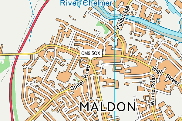 CM9 5QX map - OS VectorMap District (Ordnance Survey)