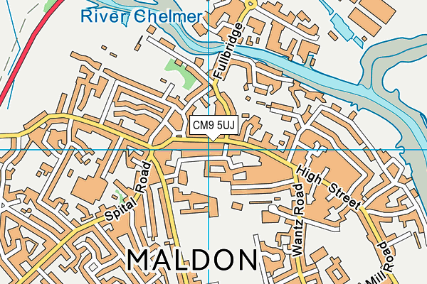 CM9 5UJ map - OS VectorMap District (Ordnance Survey)