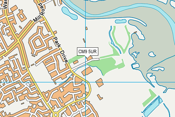 CM9 5UR map - OS VectorMap District (Ordnance Survey)