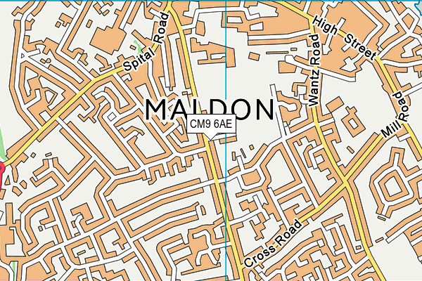 CM9 6AE map - OS VectorMap District (Ordnance Survey)