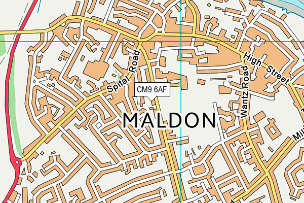 CM9 6AF map - OS VectorMap District (Ordnance Survey)