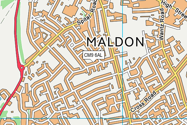 CM9 6AL map - OS VectorMap District (Ordnance Survey)