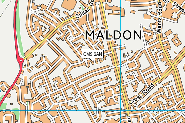 CM9 6AN map - OS VectorMap District (Ordnance Survey)