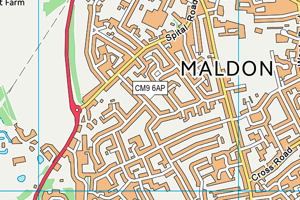 CM9 6AP map - OS VectorMap District (Ordnance Survey)