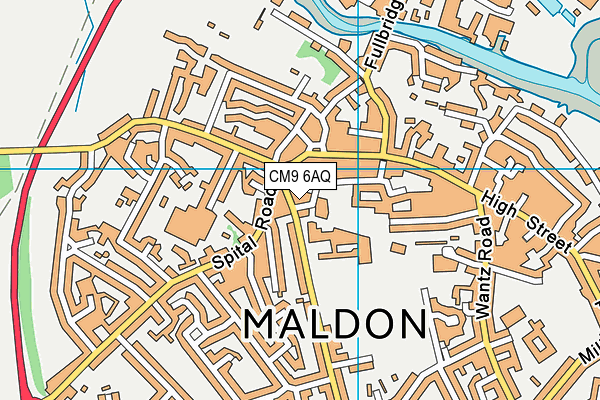 CM9 6AQ map - OS VectorMap District (Ordnance Survey)