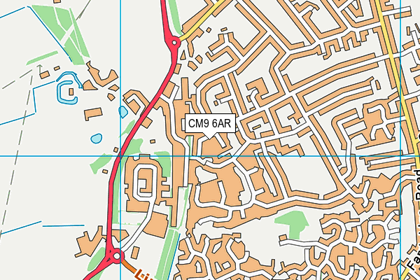 CM9 6AR map - OS VectorMap District (Ordnance Survey)