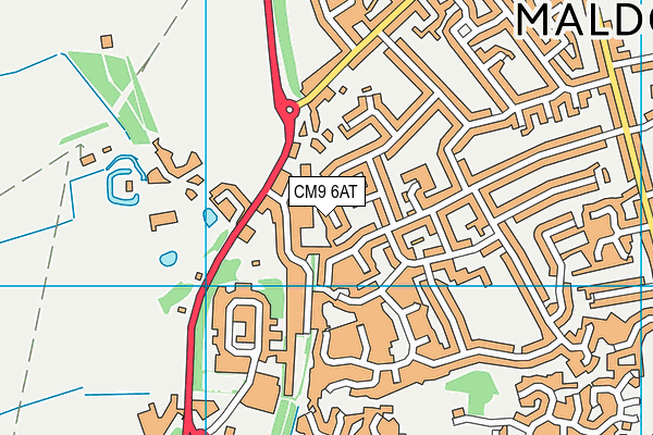 CM9 6AT map - OS VectorMap District (Ordnance Survey)