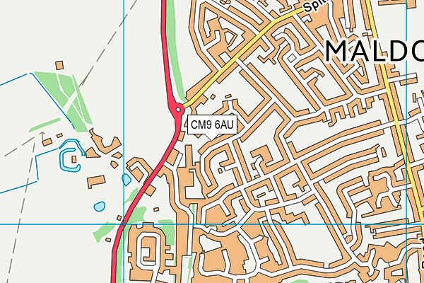 CM9 6AU map - OS VectorMap District (Ordnance Survey)