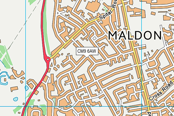 CM9 6AW map - OS VectorMap District (Ordnance Survey)