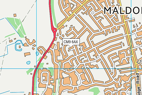 CM9 6AX map - OS VectorMap District (Ordnance Survey)
