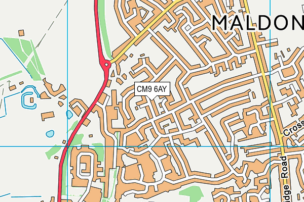 CM9 6AY map - OS VectorMap District (Ordnance Survey)