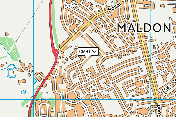 CM9 6AZ map - OS VectorMap District (Ordnance Survey)