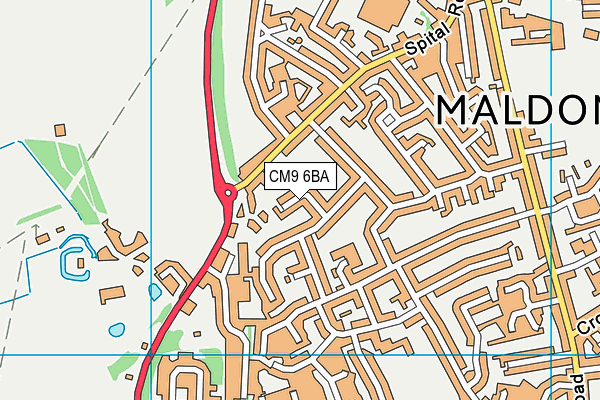 CM9 6BA map - OS VectorMap District (Ordnance Survey)