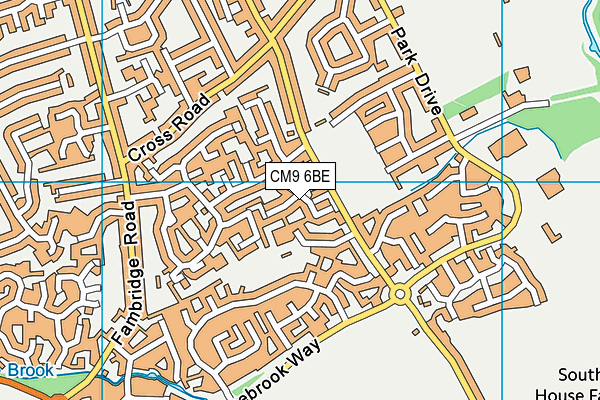 CM9 6BE map - OS VectorMap District (Ordnance Survey)