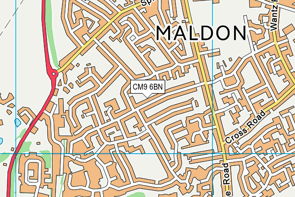 CM9 6BN map - OS VectorMap District (Ordnance Survey)