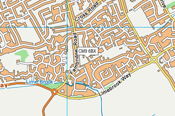 CM9 6BX map - OS VectorMap District (Ordnance Survey)