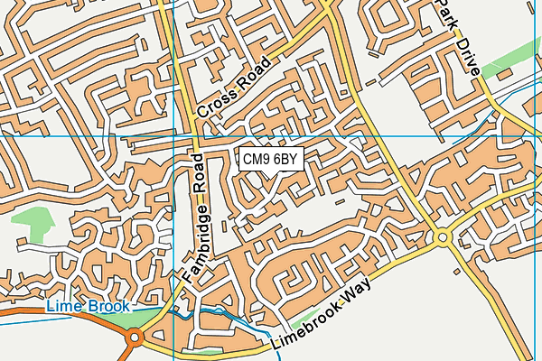 CM9 6BY map - OS VectorMap District (Ordnance Survey)