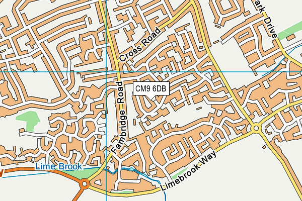 CM9 6DB map - OS VectorMap District (Ordnance Survey)