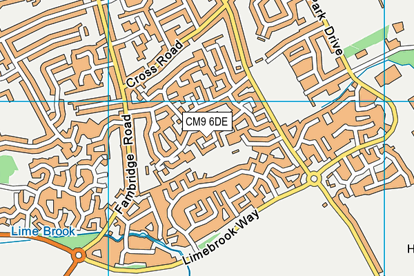 CM9 6DE map - OS VectorMap District (Ordnance Survey)