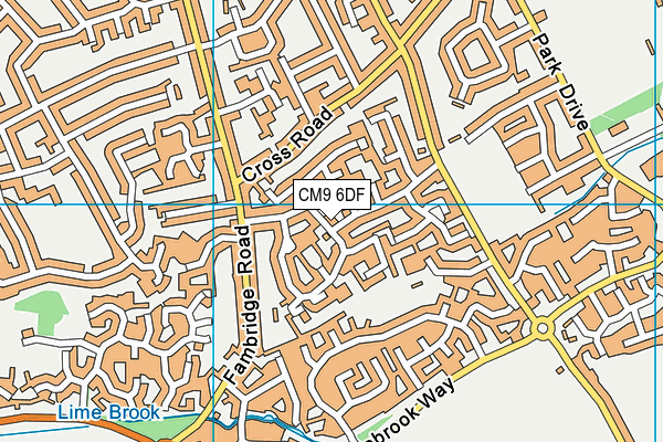 CM9 6DF map - OS VectorMap District (Ordnance Survey)