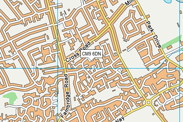 CM9 6DN map - OS VectorMap District (Ordnance Survey)