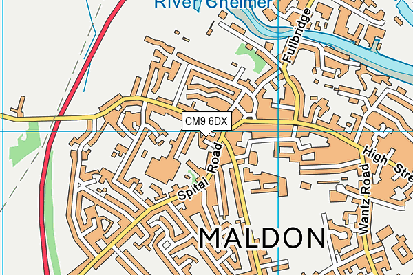 CM9 6DX map - OS VectorMap District (Ordnance Survey)