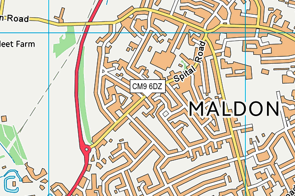 CM9 6DZ map - OS VectorMap District (Ordnance Survey)