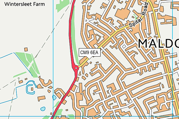 CM9 6EA map - OS VectorMap District (Ordnance Survey)