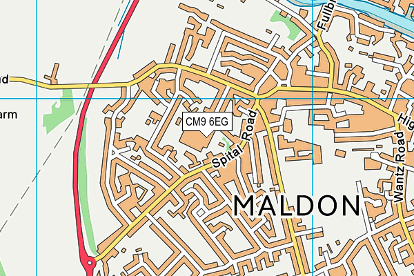 CM9 6EG map - OS VectorMap District (Ordnance Survey)