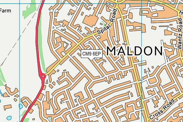 CM9 6EP map - OS VectorMap District (Ordnance Survey)