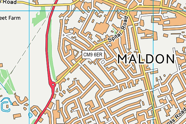 CM9 6ER map - OS VectorMap District (Ordnance Survey)