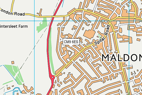 CM9 6ES map - OS VectorMap District (Ordnance Survey)