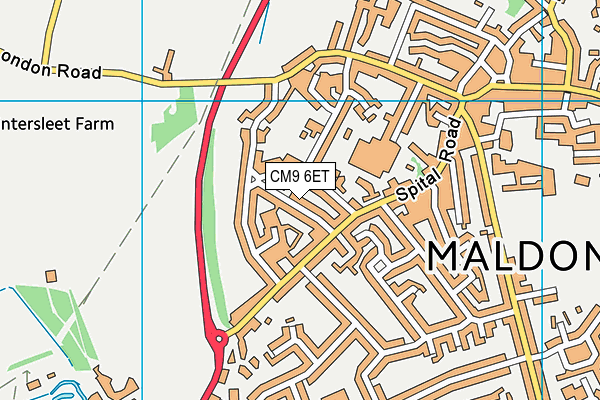 CM9 6ET map - OS VectorMap District (Ordnance Survey)