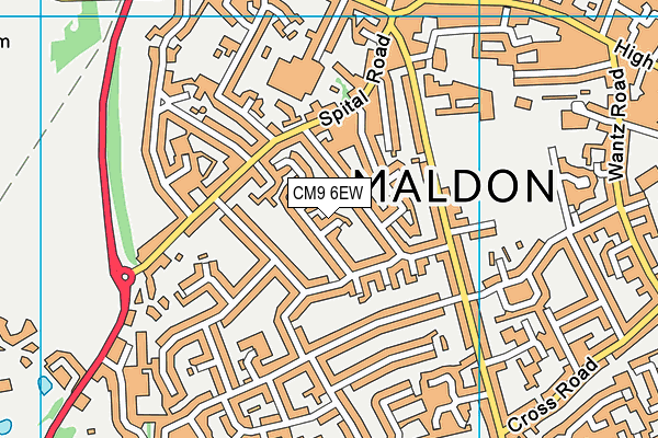 CM9 6EW map - OS VectorMap District (Ordnance Survey)